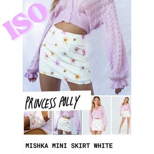 ISO White Mishka Flower Mini Skirt
